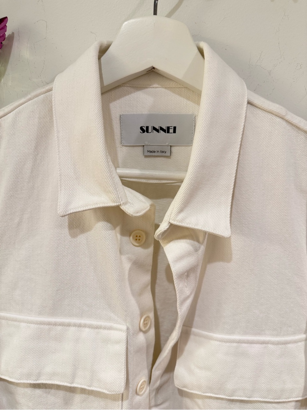 SUNNEI Men's Cream Lightweight Shirt Jacket